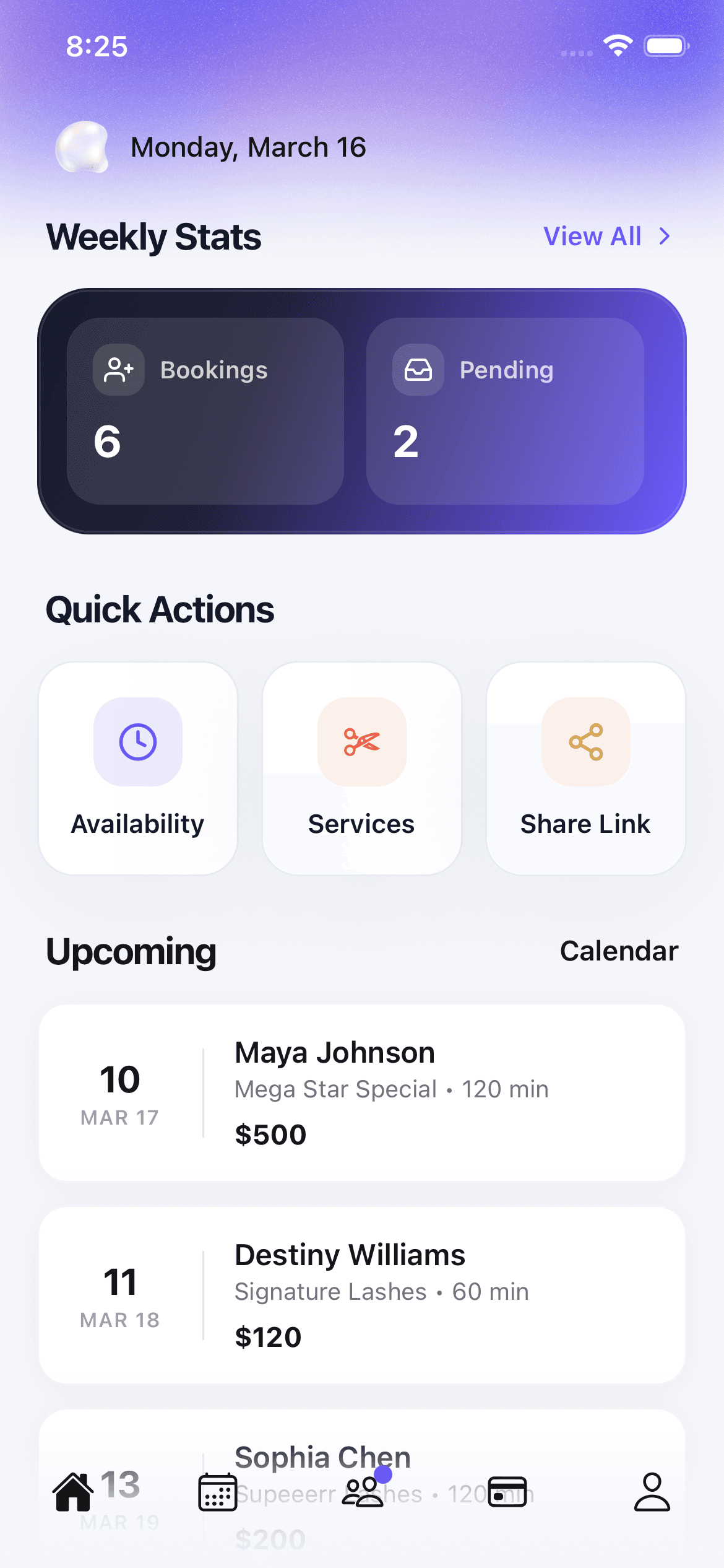 Aestra app dashboard